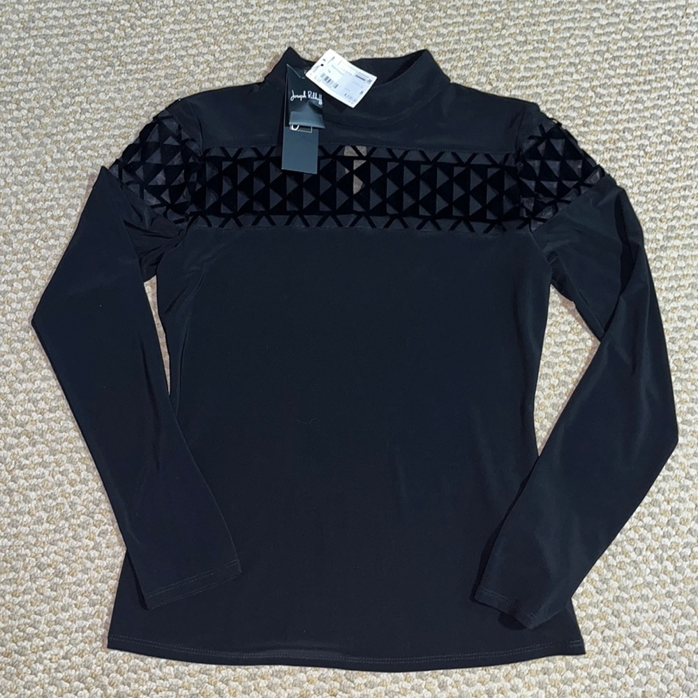 Beautiful black Joseph Ribkoff high neck top NWT